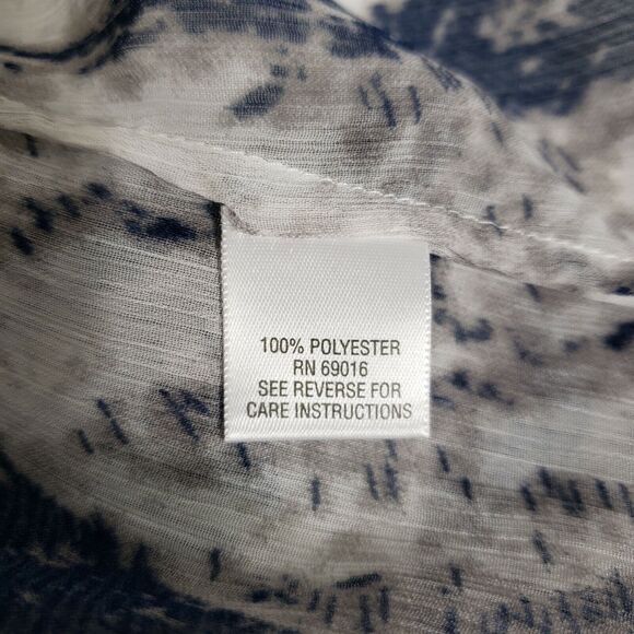 Studio Works Womens Cardigan Size Small Open Front 3/4 Sleeve Blue Gray Sheer - Picture 10 of 11